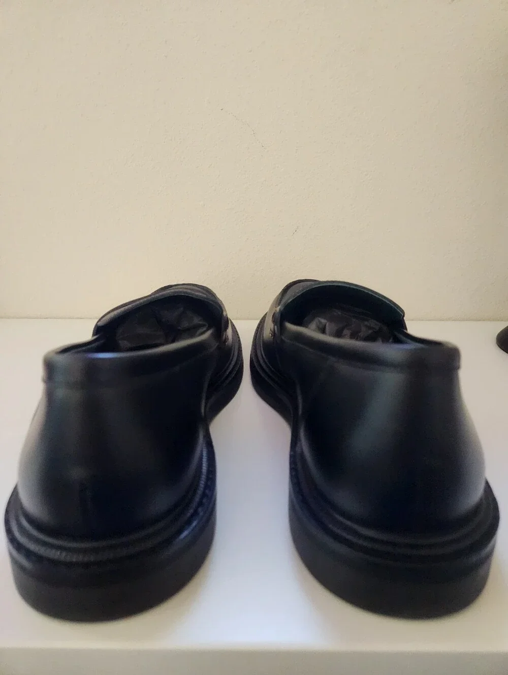 Vinnys Richee Black Leather Penny Loafers Mens NWT Designer Dress Shoes EU 44